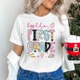 Hello First Grade Teacher Coquette Pencil Bow Back To School Unisex T-Shirt, First Grade Teacher Shirts, gift for family, gift for coworker Hello First Grade Teacher Coquette Pencil Bow Back To School Unisex T-Shirt, First Grade Teacher Shirts, gift for family, gift for coworker
