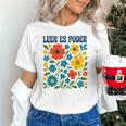 Leer Es Poder Cute Floral Boho Spanish Teacher Reading Unisex T-Shirt, gift for family, gift for coworker Leer Es Poder Cute Floral Boho Spanish Teacher Reading Unisex T-Shirt, gift for family, gift for coworker