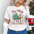 One Merry Teacher Groovy Christmas Tree Pjs Xmas Teacher Unisex T-Shirt, Groovy Teacher Shirts, gift for family, gift for coworker