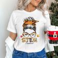 STEM Teacher Messy Bun Fall Vibes Autumn Thanksgiving Men Women Unisex T-Shirt, gift for family, gift for coworker STEM Teacher Messy Bun Fall Vibes Autumn Thanksgiving Men Women Unisex T-Shirt, gift for family, gift for coworker