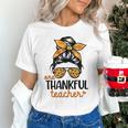 Thanksgiving Shirt Teacher Women Messy Bun Thankful Teacher Unisex T-Shirt, gift for family, gift for coworker Thanksgiving Shirt Teacher Women Messy Bun Thankful Teacher Unisex T-Shirt, gift for family, gift for coworker