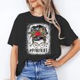 Bleached Teacher Para Life Paraprofessional Cute Messy Bun For Men Women Girls Kids Women's T-Shirt, trending gift