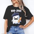 Boo Jour Ghost French Teacher Vintage Teacherlife Groovy Women's T-Shirt, Groovy Teacher Gifts, trending gift