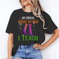 My Broom Broke So Now I Teach Teacher Witch Halloween Women's T-Shirt, trending gift