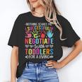 Childcare Teacher Negotiate With Toddlers Daycare Provider Men Women Girls Kids Women's T-Shirt, trending gift