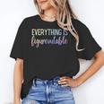 Everything Is Figureoutable Teacher Motivational - -Adults Small Short Sleeve Crew Collar Modern Fun Vacation Cotton Polyester Machine Wash Women's T-Shirt, trending gift