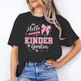 First Day Of School Teacher Girl Coquette Hello Kindergarten Women's T-Shirt, trending gift First Day Of School Teacher Girl Coquette Hello Kindergarten Women's T-Shirt, trending gift