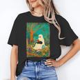 Groovy Ghost Reading Book Cat Halloween Ghost Teacher Women's T-Shirt, Groovy Teacher Gifts, trending gift