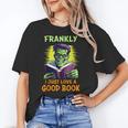Halloween Teacher Librarian Frankenstein Reading Books Women's T-Shirt, trending gift