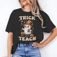 Halloween Teacher Shirts Women School Trick Or Teach Groovy Women's T-Shirt, Groovy Teacher Gifts, trending gift