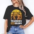 Halloween Teachers Science Math Teachers Love Brains Women's T-Shirt, Science Teacher Gifts, trending gift