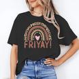 Happy Fri-Yay Friday Lovers Fun Teacher Leopard Rainbow Men Women Girls Kids Women's T-Shirt, trending gift
