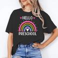 Hello Preschool Teacher Student Girls Rainbow Back To School Women's T-Shirt, trending gift Hello Preschool Teacher Student Girls Rainbow Back To School Women's T-Shirt, trending gift