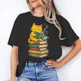 Kawaii Cats Lover Coffee Books Teacher Librarian Cat Women's T-Shirt, trending gift