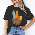 One Thankful Teacher Thanksgiving Turkey Peace Hand Sign Women's T-Shirt, trending gift One Thankful Teacher Thanksgiving Turkey Peace Hand Sign Women's T-Shirt, trending gift