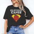 Real Superheroes Don't Wear Capes Teacher Shirt Teaching Te Women's T-Shirt, trending gift