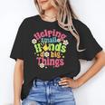 Retro Helping Small Hands Do Big Things Teacher Appreciation For Men Women Women's T-Shirt, trending gift