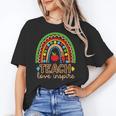 Teach Love Inspire Rainbow Leopard Cheetah Print Teacher Women's T-Shirt, trending gift