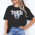Teach Teacher Coquette Bow Pencil Back To School First Day Women's T-Shirt, trending gift
