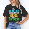 My Teacher Survived 100 Days Of Me Dab 100 Days Of School For Men Women Kids Women's T-Shirt, trending gift My Teacher Survived 100 Days Of Me Dab 100 Days Of School For Men Women Kids Women's T-Shirt, trending gift