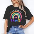 Tiny Human Tamer Watercolor Rainbow Daycare Teacher Women's T-Shirt, trending gift