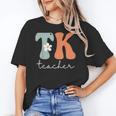 TK Teacher Retro Groovy Vintage Happy First Day Of School Women's T-Shirt, Groovy Teacher Gifts, trending gift TK Teacher Retro Groovy Vintage Happy First Day Of School Women's T-Shirt, Groovy Teacher Gifts, trending gift