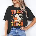 Trick Or Teach Halloween Shirt For Teacher Kids Floral Ghost Women's T-Shirt, trending gift Trick Or Teach Halloween Shirt For Teacher Kids Floral Ghost Women's T-Shirt, trending gift