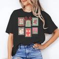 Vintage Preppy Very Merry Teacher Santa Stamps Christmas Women's T-Shirt, trending gift Vintage Preppy Very Merry Teacher Santa Stamps Christmas Women's T-Shirt, trending gift