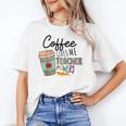 Coffee Gives Me Teacher Power Teacher Elementary Women Women's T-Shirt, trending gift