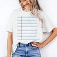 College Ruled Lined Paper Student Teacher Professor Costume Women's T-Shirt, trending gift College Ruled Lined Paper Student Teacher Professor Costume Women's T-Shirt, trending gift