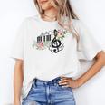 Cut Music Teacher Shirt With a Piano Keys Notes And Flowers Women's T-Shirt, trending gift Cut Music Teacher Shirt With a Piano Keys Notes And Flowers Women's T-Shirt, trending gift
