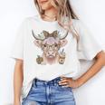 Cute Floral Highland Cow Back To School For Women Teacher Women's T-Shirt, trending gift Cute Floral Highland Cow Back To School For Women Teacher Women's T-Shirt, trending gift