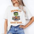 Cute Halloween Teacher Librarian Frankenstein Reading Books Women's T-Shirt, trending gift Cute Halloween Teacher Librarian Frankenstein Reading Books Women's T-Shirt, trending gift