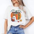 Fall Book Pumpkin Books Ghost Reading Halloween Teacher Women's T-Shirt, trending gift