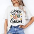 Just a Teacher Who Loves Chickens Chicken Farm Animal Lover Women's T-Shirt, trending gift