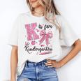 K Is For Kindergarten Teacher Coquette Bow Back To School Women's T-Shirt, trending gift K Is For Kindergarten Teacher Coquette Bow Back To School Women's T-Shirt, trending gift
