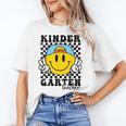 Kindergarten Teacher Hippie Smile Face Back School Women's T-Shirt, trending gift Kindergarten Teacher Hippie Smile Face Back School Women's T-Shirt, trending gift