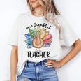 One Thankful Teacher Turkey Pencil Thanksgiving Teachers Women's T-Shirt, trending gift