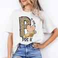 P Is For Pre K Teacher Leopard First Day Of School For Men Women Girls Kids Women's T-Shirt, trending gift