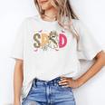 Sped Teacher Halloween Ghost Special Education Preppy Fall Women's T-Shirt, trending gift