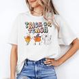 Trick Or Teach Candy Corn Pumpkin Ghost Teacher Women's T-Shirt, trending gift Trick Or Teach Candy Corn Pumpkin Ghost Teacher Women's T-Shirt, trending gift
