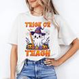 Trick Or Teach Teacher Halloween Ghost Pencil Floral Women's T-Shirt, trending gift Trick Or Teach Teacher Halloween Ghost Pencil Floral Women's T-Shirt, trending gift