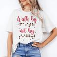 Visually Impaired Teacher Braille Bible Verse Walk By Faith Women's T-Shirt, trending gift