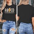 ABCD Back In Class First Day Back To School Teacher Student Women's T-Shirt, funny design ABCD Back In Class First Day Back To School Teacher Student Women's T-Shirt, funny design