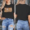 Autumn Pumpkin Thanksgiving Coffee Floral Teacher Fall Women's T-Shirt, funny design