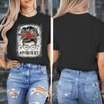 Bleached Teacher Para Life Paraprofessional Cute Messy Bun For Men Women Girls Kids Women's T-Shirt, funny design