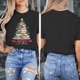 All Booked For Christmas Xmas Tree Teacher Holiday Pajamas Women's T-Shirt, funny design