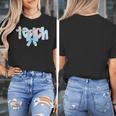 Coquette Bow Teach Teacher Happy First Day Back To School Women's T-Shirt, funny design Coquette Bow Teach Teacher Happy First Day Back To School Women's T-Shirt, funny design