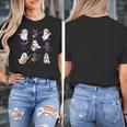 Cute Ghost Cat Playing Musical Halloween Music Teacher Women's T-Shirt, funny design Cute Ghost Cat Playing Musical Halloween Music Teacher Women's T-Shirt, funny design