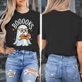 Cute Ghost Reading Book Librarian Teacher Halloween Costume Women's T-Shirt, funny design